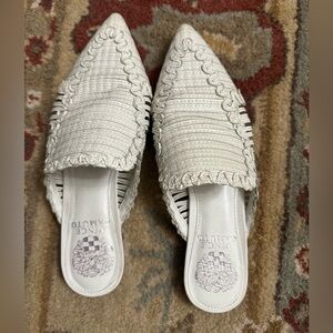 Vince Camuto White Leather Slides